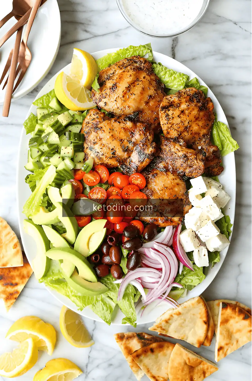 Greek Salad with Grilled Chicken - Keto Dine