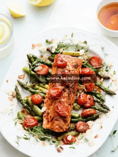 Keto Chili Salmon with Tomato and Asparagus