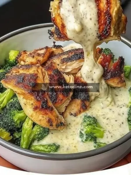Keto Grilled Chicken & Broccoli Bowl