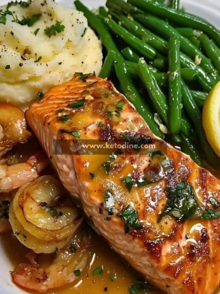 Garlic Lemon Butter Salmon with Shrimp