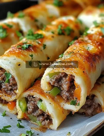 Low-Carb Philly Cheesesteak Roll-Ups