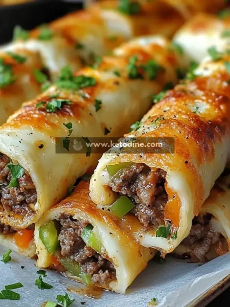 Low-Carb Philly Cheesesteak Roll-Ups