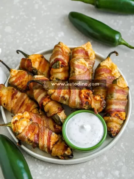Keto Bacon-Wrapped Jalapeños (Appetizer)
