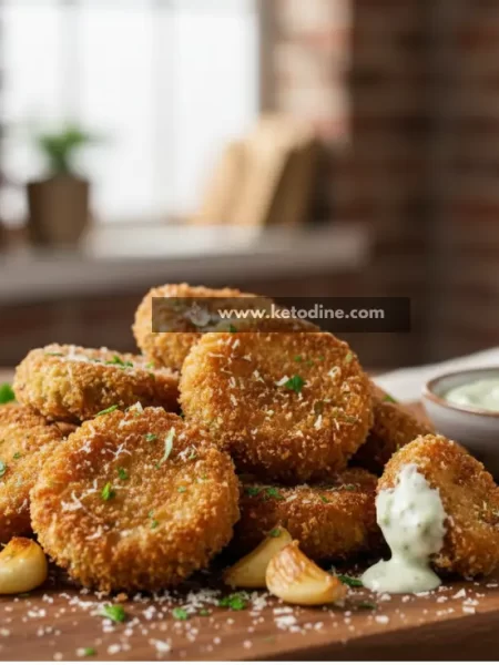 Keto Crispy Garlic Mushroom Bites