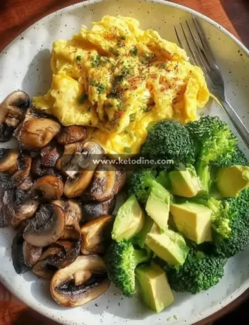 Power Breakfast Plate with Scrambled Eggs, Veggies & Avocado