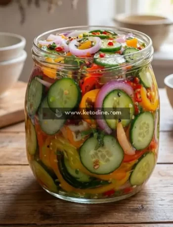 Mediterranean Pickled Cucumber, Onion & Bell Pepper Salad
