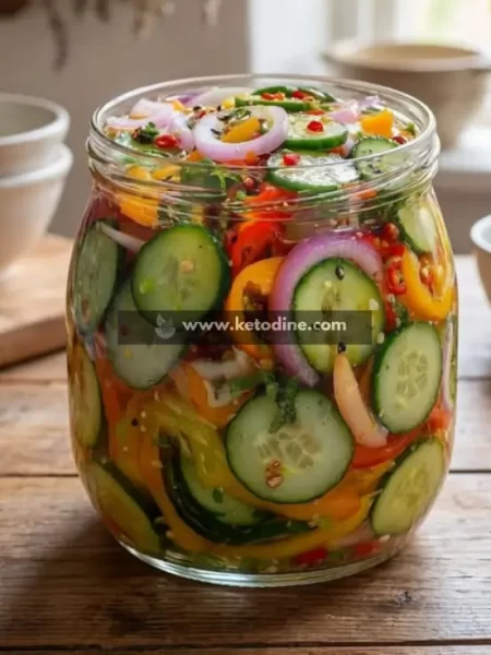 Mediterranean Pickled Cucumber, Onion & Bell Pepper Salad