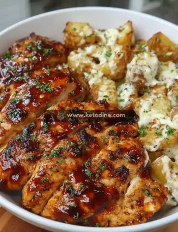 High-Protein Honey BBQ Chicken & Creamy Garlic Parmesan Potatoes