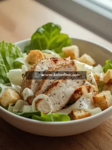 High Protein Chicken Caesar Salad