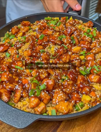 Healthy High Protein Honey Sesame Chicken Fried Rice