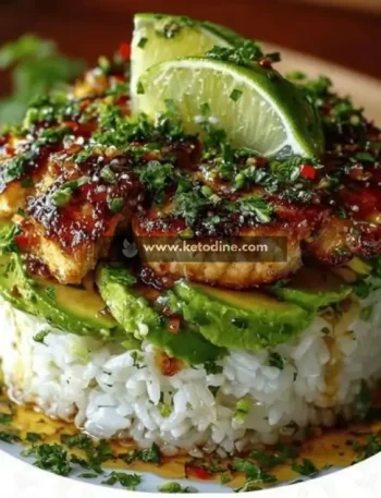 Honey Lime Chicken and Avocado Rice Stack