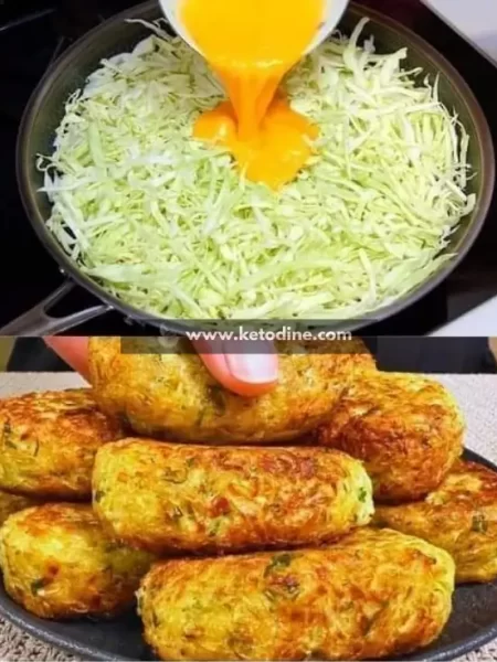 Low-Carb Cabbage Fritters with Cheese & Herbs