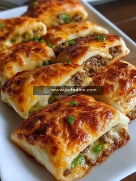 Cheesy Beef Puff Pastry Pockets