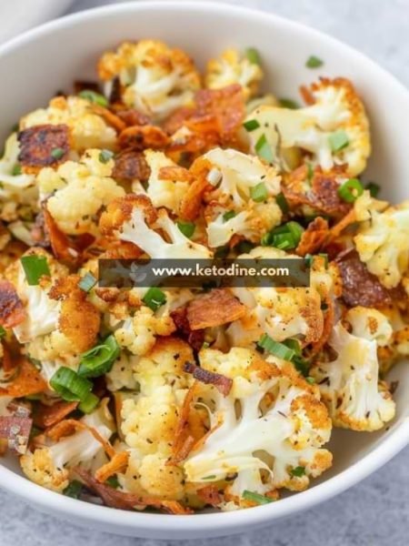 Keto Cheddar Ranch Roasted Cauliflower