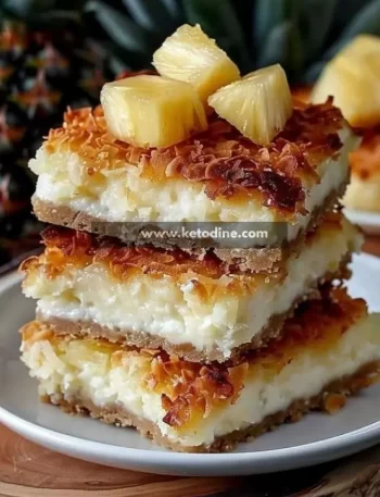 Keto Pineapple Cheesecake Coconut Bars