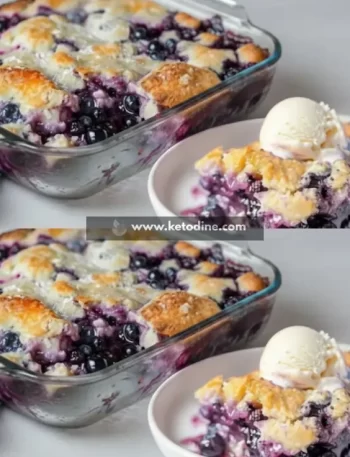 Keto Blueberry Cream Cheese Cobbler