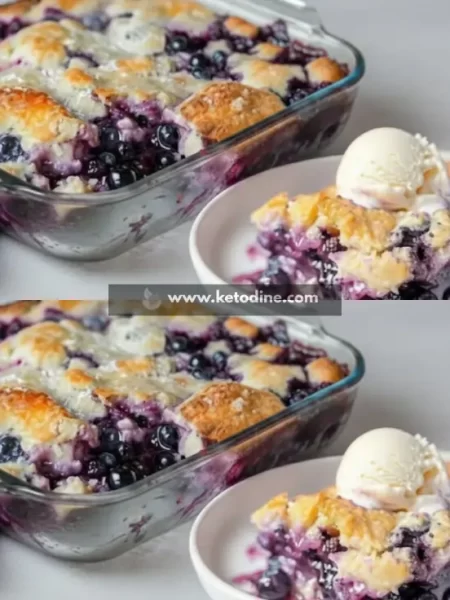 Keto Blueberry Cream Cheese Cobbler