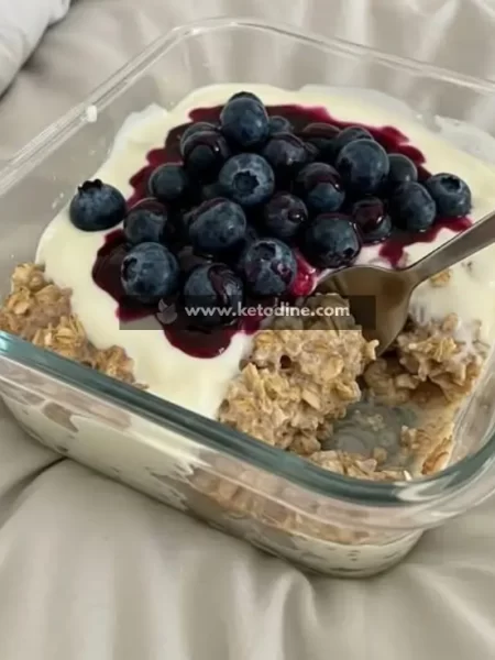 Blueberry Overnight Weetabix Cheesecake Breakfast