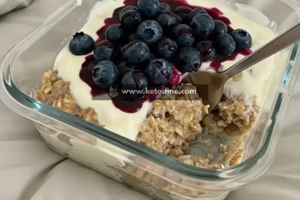 Blueberry Overnight Weetabix Cheesecake Breakfast