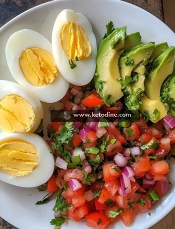 Healthy Egg, Avocado & Tomato Salsa Plate
