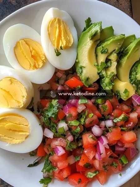Healthy Egg, Avocado & Tomato Salsa Plate