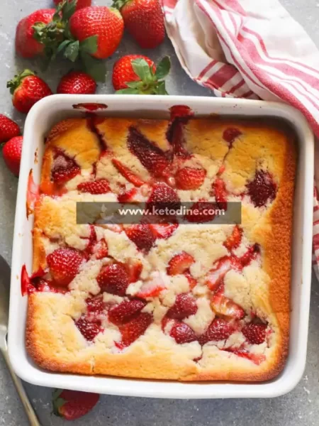 Keto Strawberry Cream Cheese Cobbler