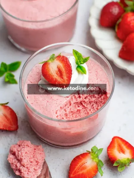Easy Keto Strawberry Mousse Cups