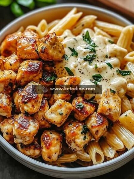 Golden Garlic Butter Chicken with Velvety Parmesan Penne