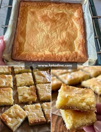 Keto Cream Cheese Sticky Cake Bars