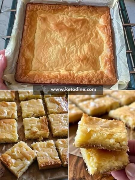 Keto Cream Cheese Sticky Cake Bars