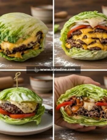 Low-Carb Keto Lettuce Wrap Cheeseburgers