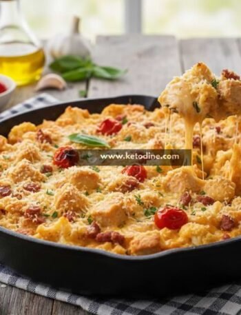 Keto One-Pot Chicken Parmesan Mac & Cheese