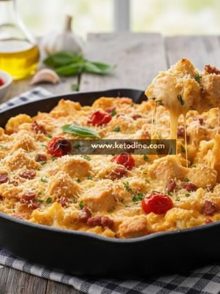 Keto One-Pot Chicken Parmesan Mac & Cheese