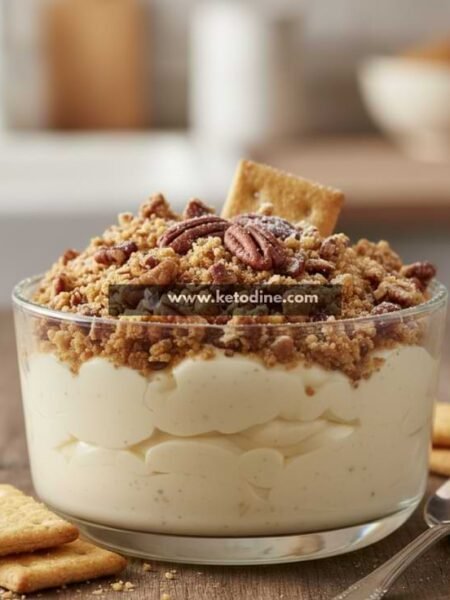 Low-Carb Vanilla Pudding Parfait with Buttery Keto Crumble
