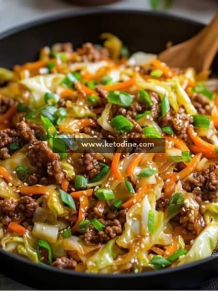 Healthy Chinese Ground Beef & Cabbage Stir Fry