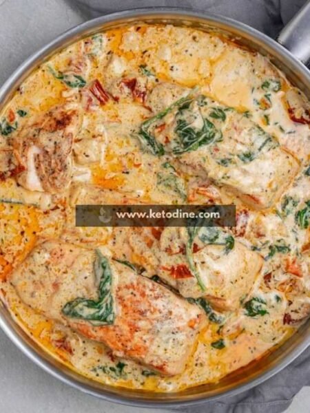 Low-Carb Creamy Tuscan Salmon