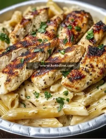 Chicken Alfredo with Penne Pasta and Grilled Chicken
