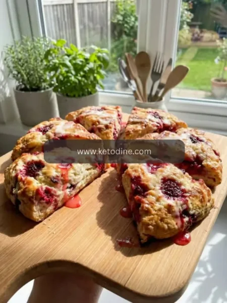 Keto Raspberry Cottage Cheese Scones