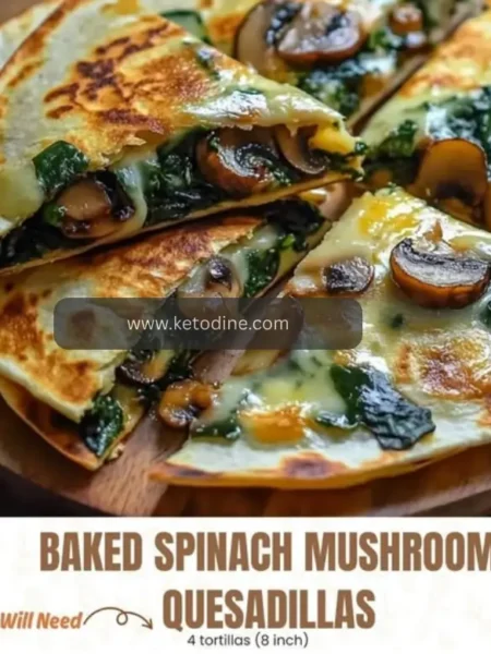 Baked Spinach Mushroom Quesadillas