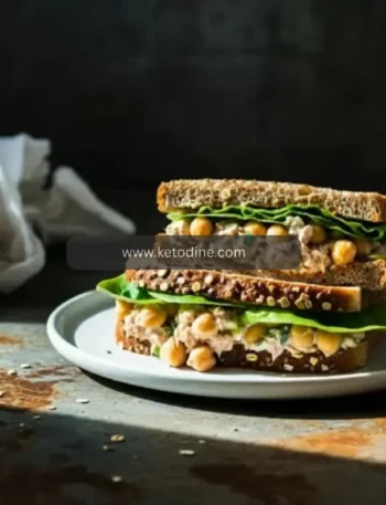 Creamy High-Protein Tuna and Chickpea Salad Sandwich