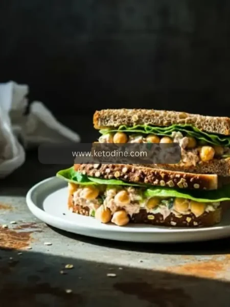 Creamy High-Protein Tuna and Chickpea Salad Sandwich
