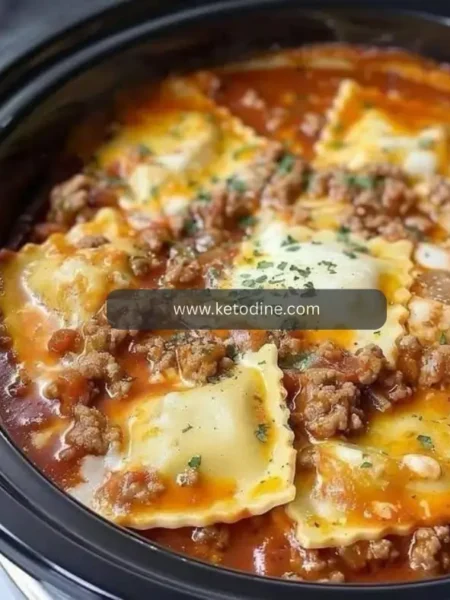 Crockpot Ravioli Lasagna