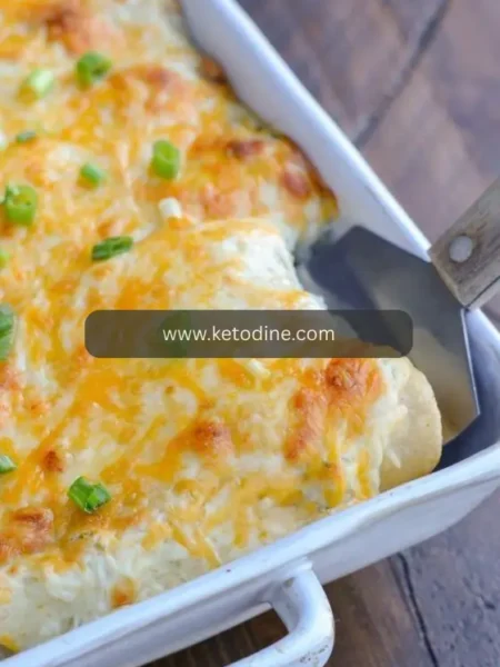 KETO SOUR CREAM CHICKEN ENCHILADAS