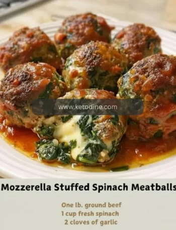 Mozzarella Stuffed Spinach Meatballs