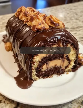 Peanut Butter Cup Chocolate Roll Cake