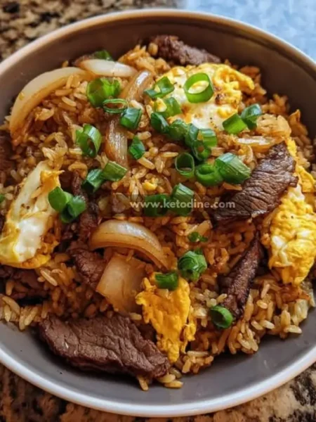 Onion Beef Fried Rice