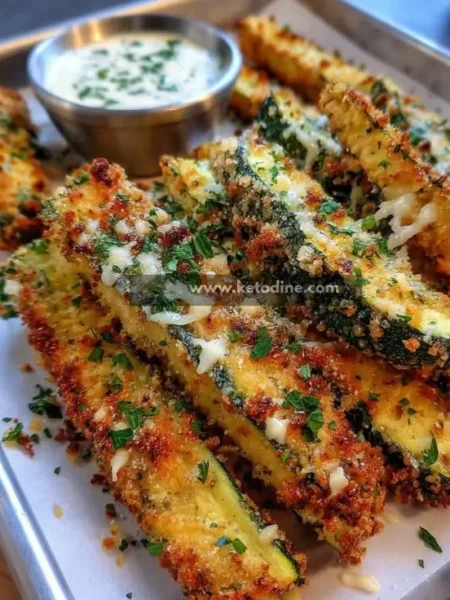 Crispy Parmesan Garlic Zucchini Fries