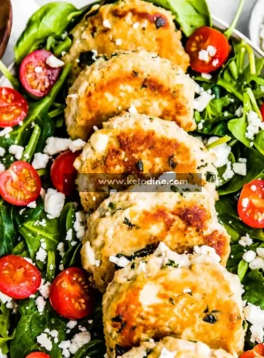 Keto Spinach and Feta Chicken Fritters