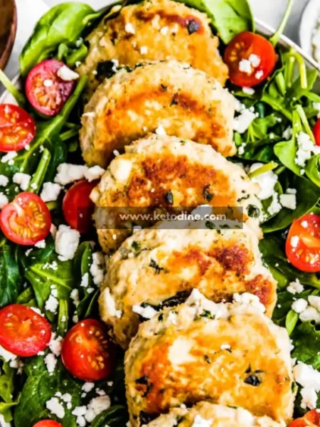 Keto Spinach and Feta Chicken Fritters