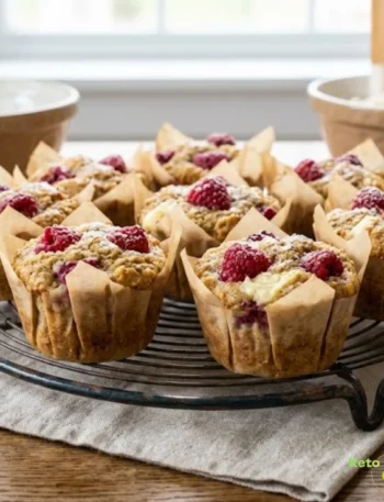 Keto Raspberry Cheesecake Protein Muffins